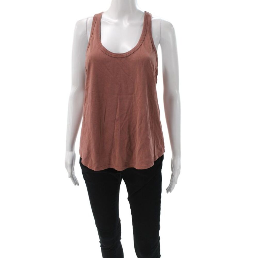 Xirena Women Basic Cotton Scoop Neck Sleeveless Tank Brown Size M